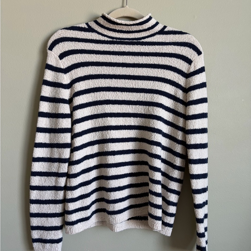 J. Crew Navy and Cream Striped Knit